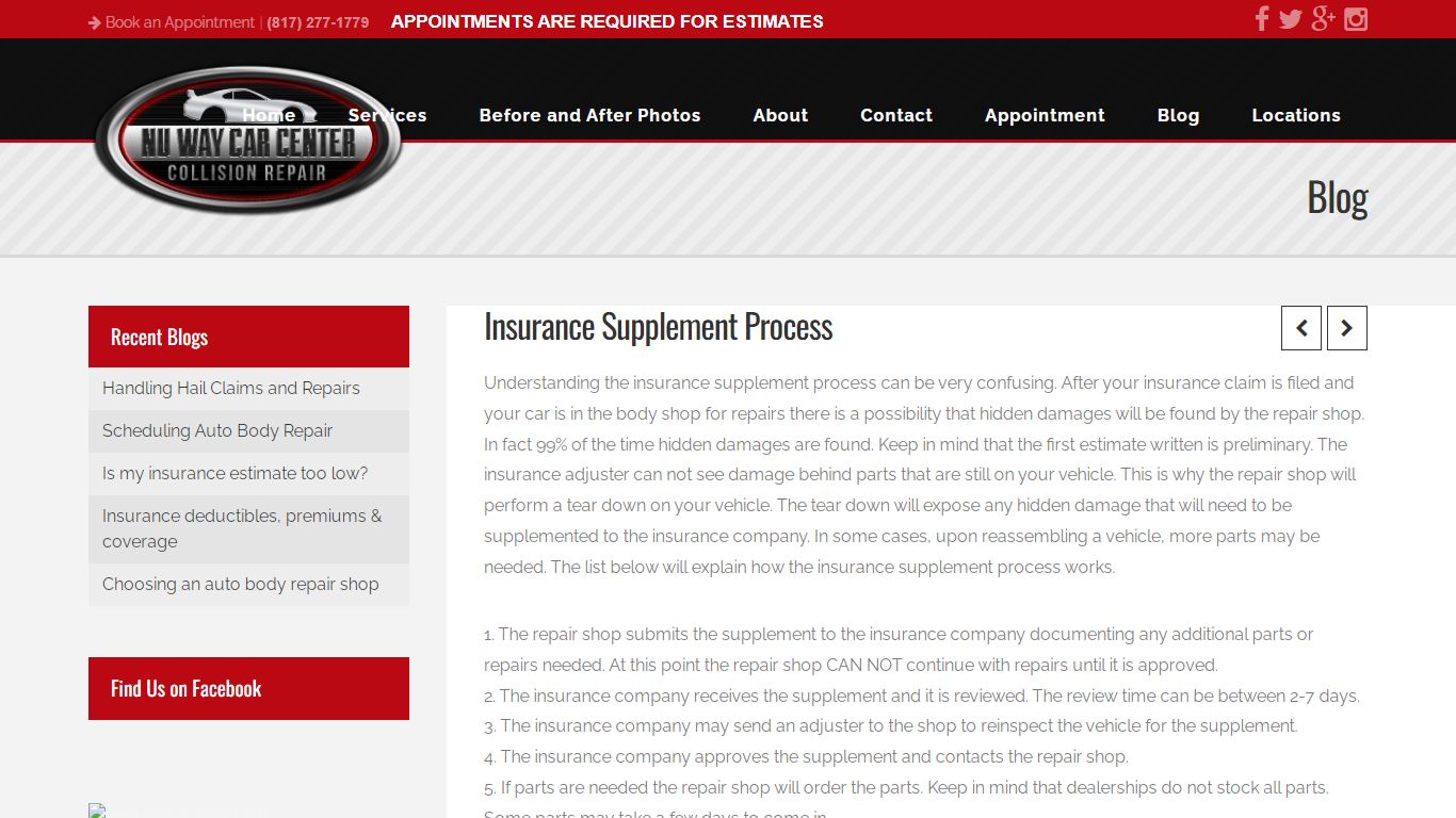 Insurance Supplement Process - Auto Body Repair Arlington