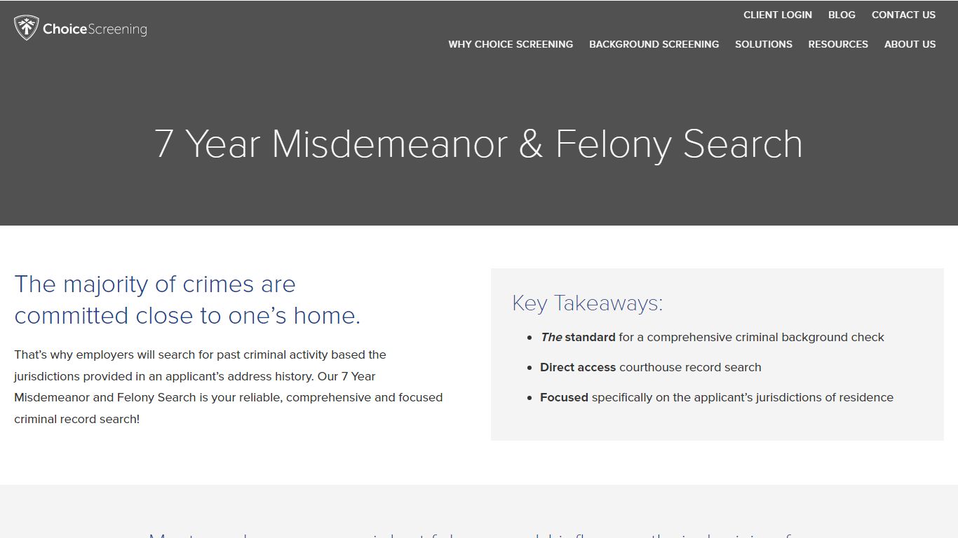 7 Year Misdemeanor & Felony Search - Choice Screening